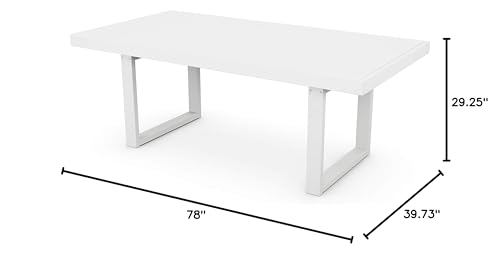 Polywood Edge Dining Table, Black (78 x 29.25 x 40.15 (WxHxD), 142 pounds, 39.73 inches diameter, 20-year residential warranty; 3-year commercial warranty)