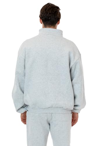 Los Angeles Apparel Heavy Fleece X Pocketed Half Zip Sweater (Piece Dye)