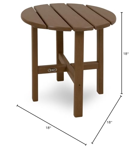 Trex Outdoor Furniture Cape Cod Round 18-Inch Side Table, Sand Castle
