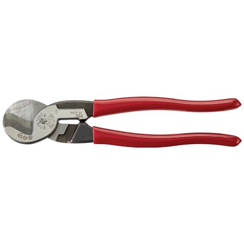 Klein Tools 63215 Cable Cutter, Made in USA, High-Leverage 6.5-Inch Compact, Forged From US Made Steel, Ideal for Cutting Aluminum and Copper Cable