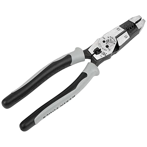Klein Tools J215-8CR Multitool Pliers, Hybrid Multi Purpose Tool / Crimper, Wire Stripper, Bolt Shearing, Wire Grabbing, Twisting, Looping