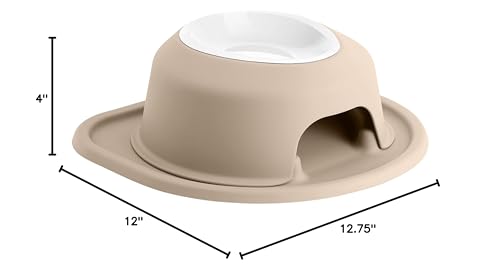 WeatherTech Single High Pet Feeding System w/Plastic Dog/Cat Bowls - 1.5" High Stand Dark Grey (PSH0801DGDG)