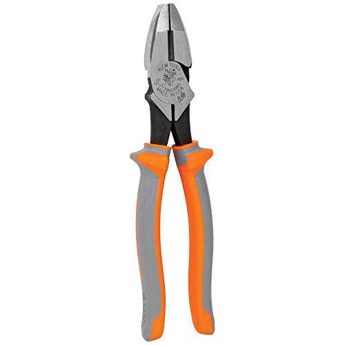 Klein Tools 2139NERINS 1000V Insulated Side Cutter Pliers, Made in USA, High Leverage Design, Induction Hardened Knives, 9-Inch