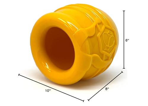 SodaPup Honey Pot – Durable Dog Treat Dispenser & Enrichment Toy Made in USA from Non-Toxic, Pet Safe, Food Safe Natural Rubber Material for Mental Stimulation, Problem Chewing, Calming Nerves, & More