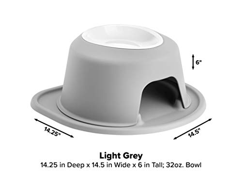 WeatherTech Single High Pet Feeding System w/Plastic Dog/Cat Bowls - 1.5" High Stand Dark Grey (PSH0801DGDG)