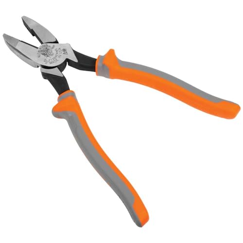 Klein Tools 2139NERINS 1000V Insulated Side Cutter Pliers, Made in USA, High Leverage Design, Induction Hardened Knives, 9-Inch