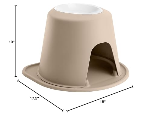 WeatherTech Single High Pet Feeding System w/Plastic Dog/Cat Bowls - 1.5" High Stand Dark Grey (PSH0801DGDG)