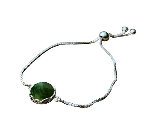 Bottled Up Designs Handmade Vintage Botanical Series Adjustable Slider Bracelet, Recycled Glass, Sterling Silver, Eco Friendly, Made in USA, Birthday Gifts, Mothers Day, Women (Mason Jar (Aqua))