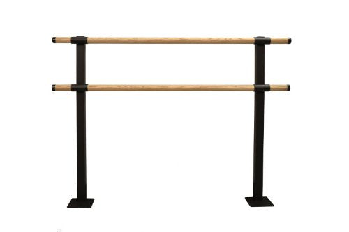 Vita Vibe - USA Made - Traditional Wood Double Barre Fixed Height Floor Mount Ballet Barre - Stretch/Dance Bar - 4 FT- 40 FT