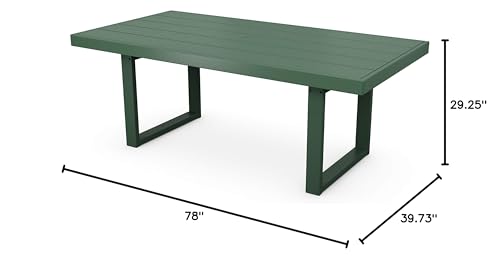 Polywood Edge Dining Table, Black (78 x 29.25 x 40.15 (WxHxD), 142 pounds, 39.73 inches diameter, 20-year residential warranty; 3-year commercial warranty)