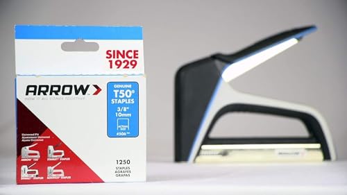 Arrow 506 Heavy Duty T50 3/8-Inch Leg Length, 3/8-Inch Crown, Staples for Upholstery, Construction, Furniture, Crafts, 1250-Pack, Made in the USA
