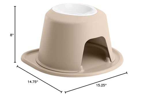 WeatherTech Single High Pet Feeding System w/Plastic Dog/Cat Bowls - 1.5" High Stand Dark Grey (PSH0801DGDG)