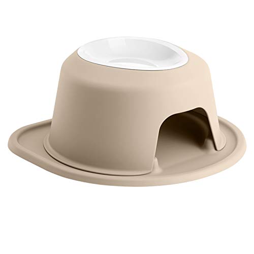 WeatherTech Single High Pet Feeding System w/Plastic Dog/Cat Bowls - 1.5" High Stand Dark Grey (PSH0801DGDG)