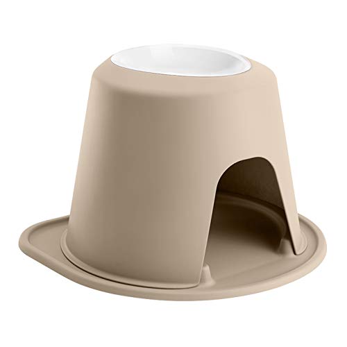 WeatherTech Single High Pet Feeding System w/Plastic Dog/Cat Bowls - 1.5" High Stand Dark Grey (PSH0801DGDG)