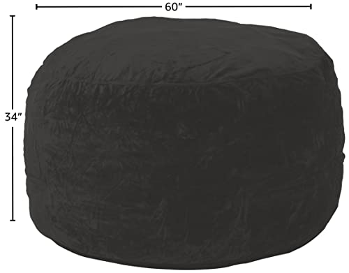 Chill Sack Bean Bag Chair: Giant 5' Memory Foam Furniture Bean Bag - Big Sofa with Soft Micro Fiber Cover - Black