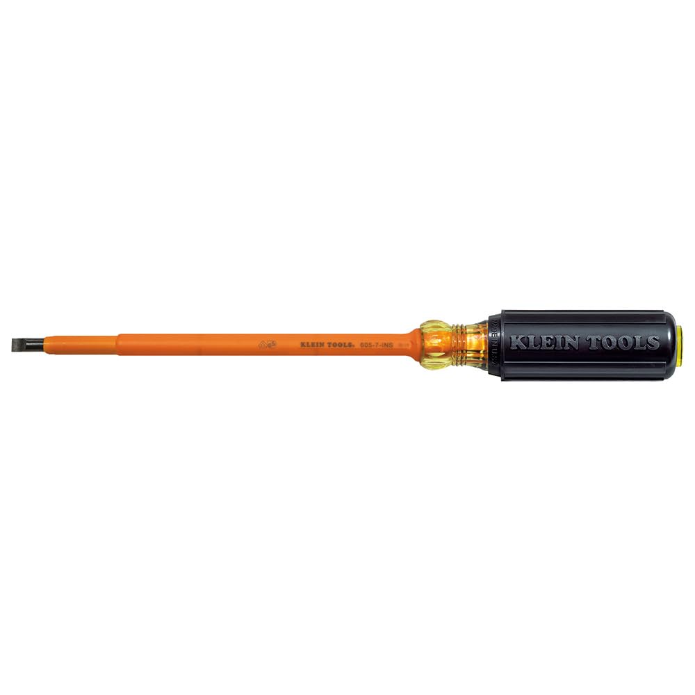 Klein Tools 602-4-INS 1/4-Inch Cabinet Tip Insulated Screwdriver, 4-Inch, Made in USA