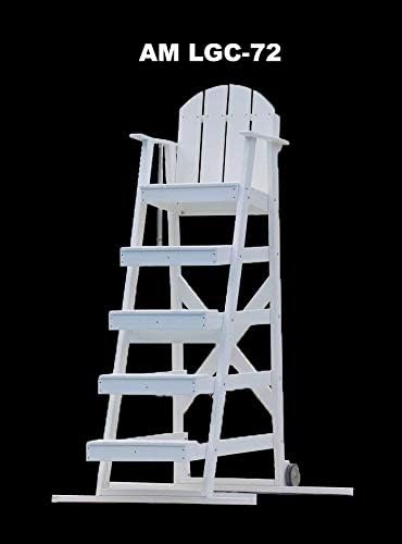 Lifeguard Chair for Pool, Lake and Beach (72") Made in The USA - Durable Recycled Plastic Lumber, Long Service Life, Comfortable with Wide Steps, Stable Platform
