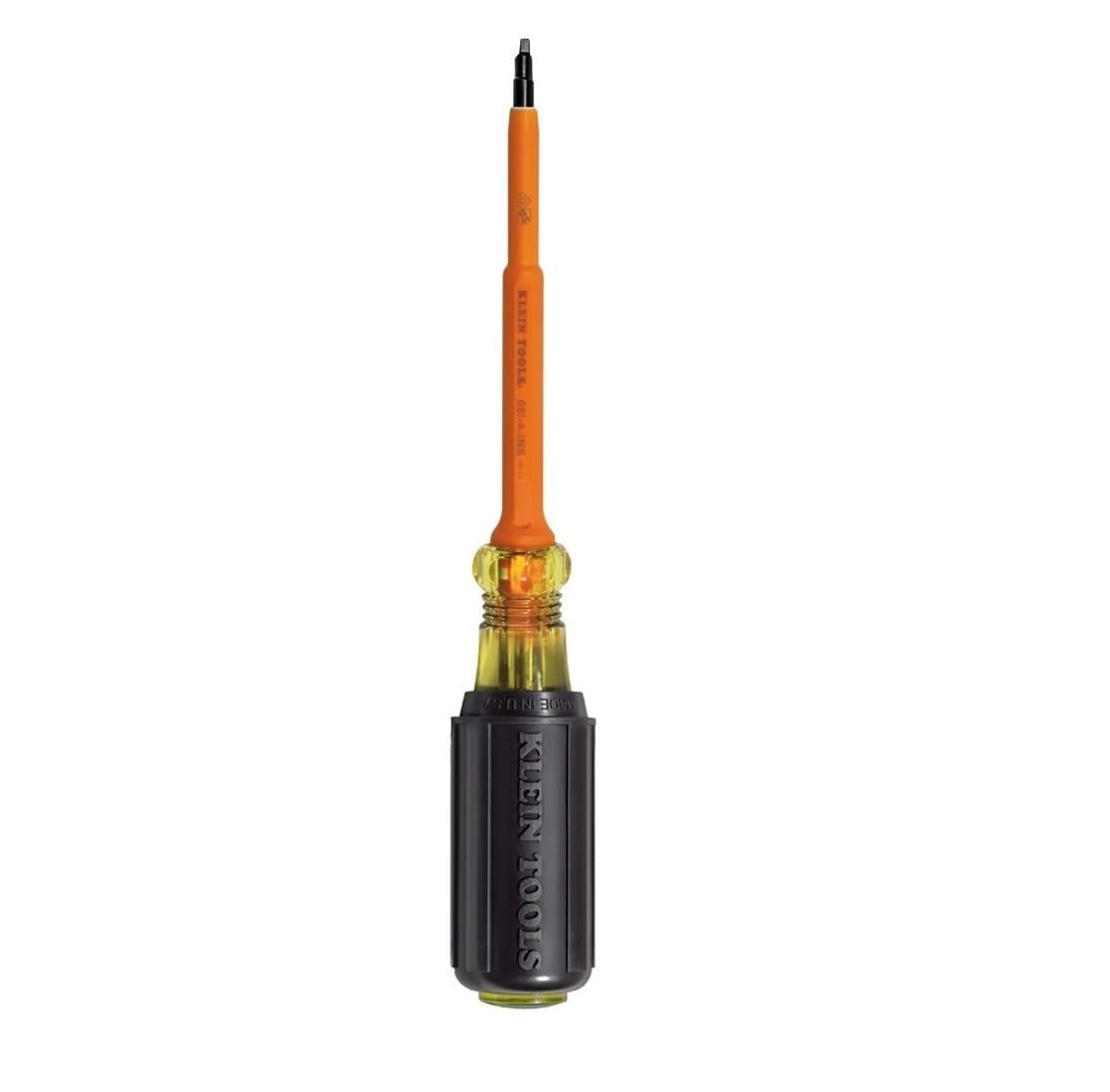 Klein Tools 602-4-INS 1/4-Inch Cabinet Tip Insulated Screwdriver, 4-Inch, Made in USA