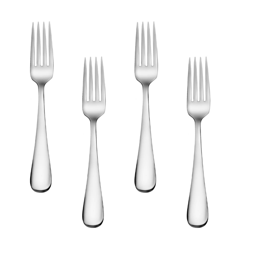 Salad Forks/Dessert Forks Made in USA Set of 12 18/10 Stainless Steel Flatware Mirror Finish Dishwasher Safe TAA HubZone, Buy American Compliant Annapolis Silverware Made by Sherrill Manufacturing