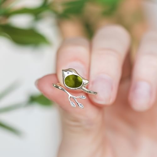 Bottled Up Designs Handmade Little Bird Ring, Recycled Antique Bottles, Sterling Silver, Eco Friendly, Made in USA, Birthday Gifts, Mothers Day, Women, Anniversary (Red Beer Bottle)