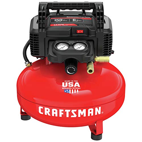 CRAFTSMAN Air Compressor, 6 Gallon, Pancake, Oil-Free with 13 Piece Accessory Kit (CMEC6150K)