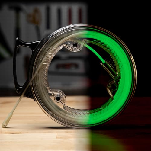 Klein Tools 50550 20-Foot Glow In The Dark Fish Tape, Made in USA, Fiberglass with Nylon Tip and Stainless-Steel Connector for Fish Rod Attachments