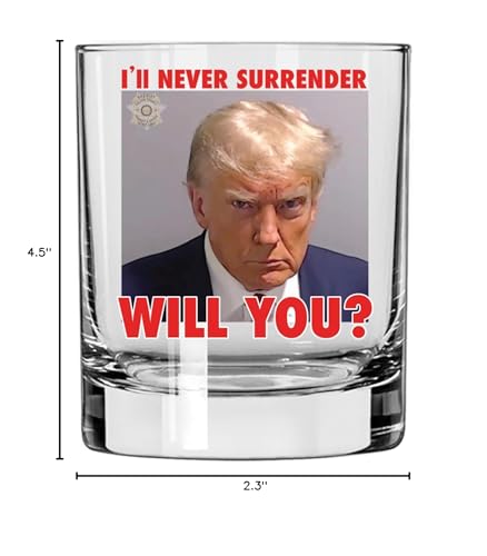 Trump Mugshot Shot Glass | Trump Lovers Gift | Gift for Him - Set of 4 (2 oz)