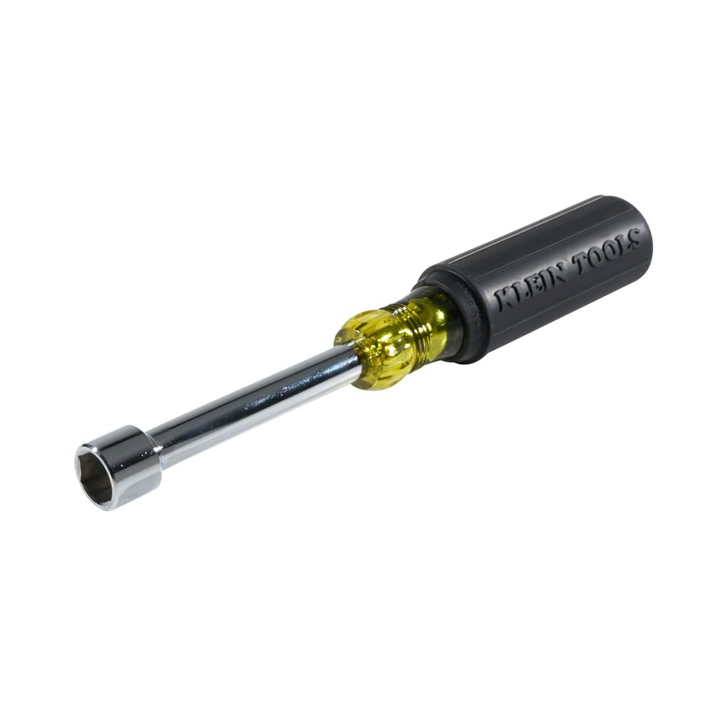 Klein Tools 647 Tool Set, Made in USA, Nut Drivers Sizes 3/16, 1/4, 5/16, 11/32, 3/8, 7/16, 1/2-Inch, Chrome-Plated 6-Inch Shafts, Cushion Grip, 7-Piece