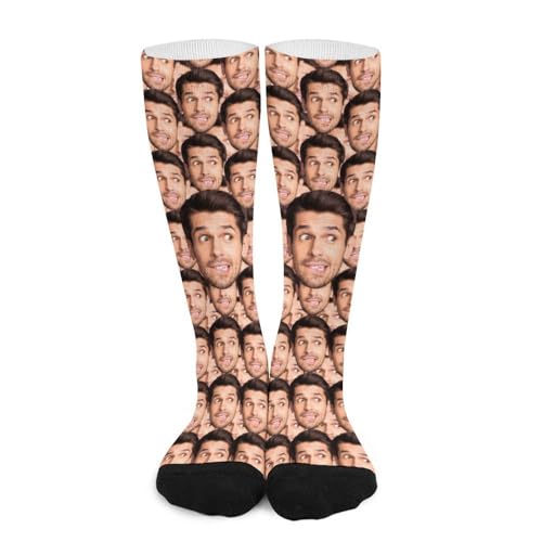 Custom Socks with Picture:Made in USA,Customized Face Socks,Personalized Socks Memorial Gift for Men Women Kid