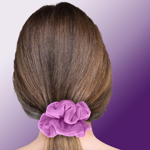 Velvet Scrunchies 3-Pack Gift Set Premium Plush Ponytail Holder Made in the USA Burgundy Forest Black