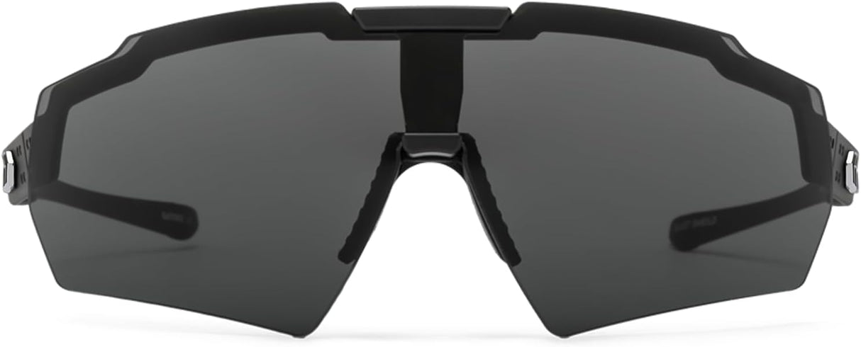 Gatorz Blastshield Sunglass, Black Cerakote Frame, Silver Logo, Smoke Lens - Made in the USA