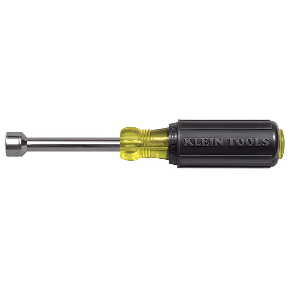 Klein Tools 630-5MM 5 mm Nut Driver with 3-Inch Hollow Shaft and Cushion Grip Handle, Made in USA