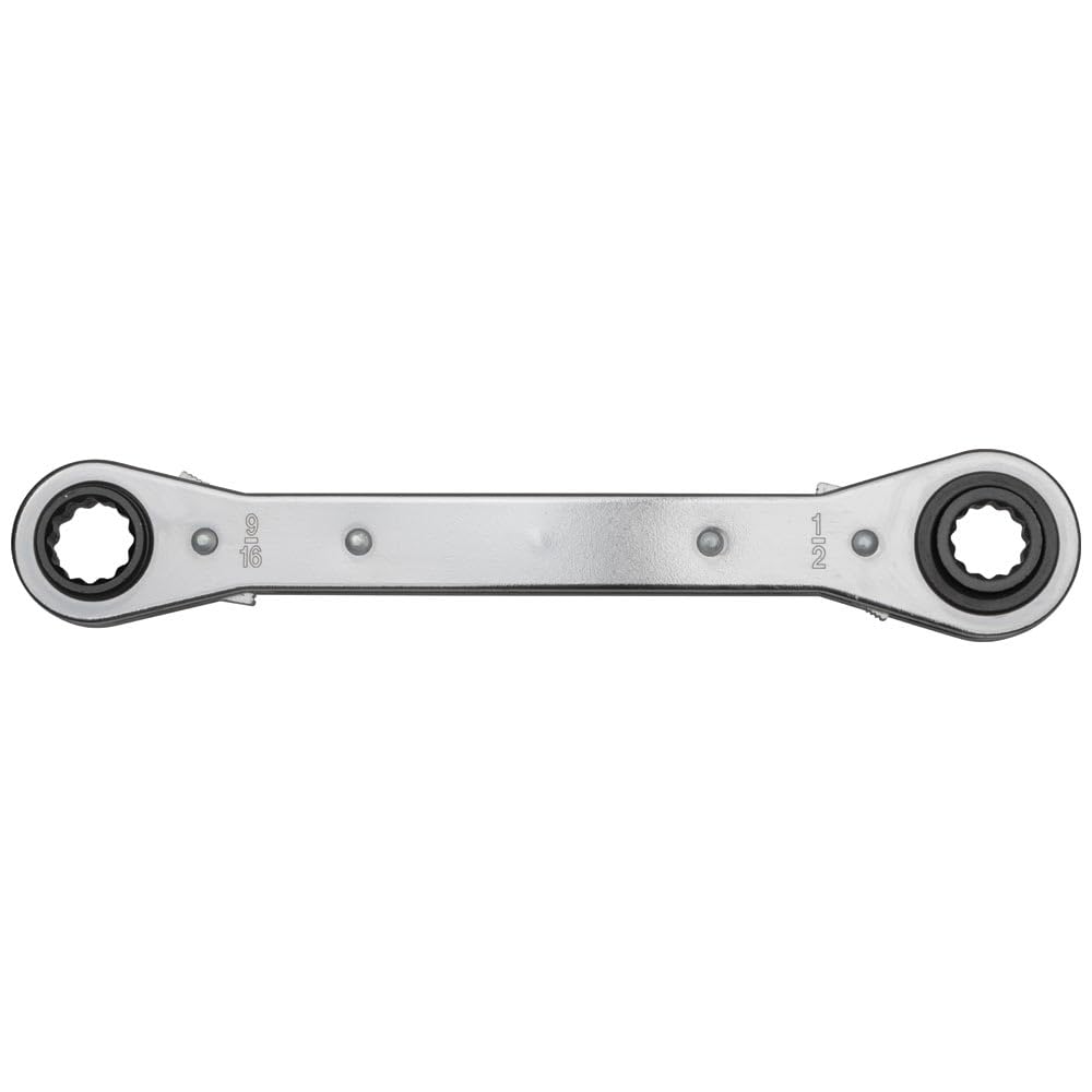 Klein Tools KT223X4 Lineman's Ratcheting 4-In-1 Box Wrench, Made in USA, 1/2-, 9/16-, 5/8-, and 3/4-Inch Sockets