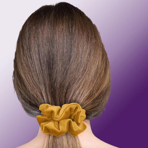 Velvet Scrunchies 3-Pack Gift Set Premium Plush Ponytail Holder Made in the USA Burgundy Forest Black