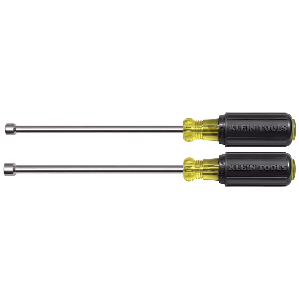 Klein Tools 646M Tool Set, Made in USA, Magnetic Nut Drivers Sizes 1/4 and 5/16-Inch, 6-Inch Shafts, 2-Piece