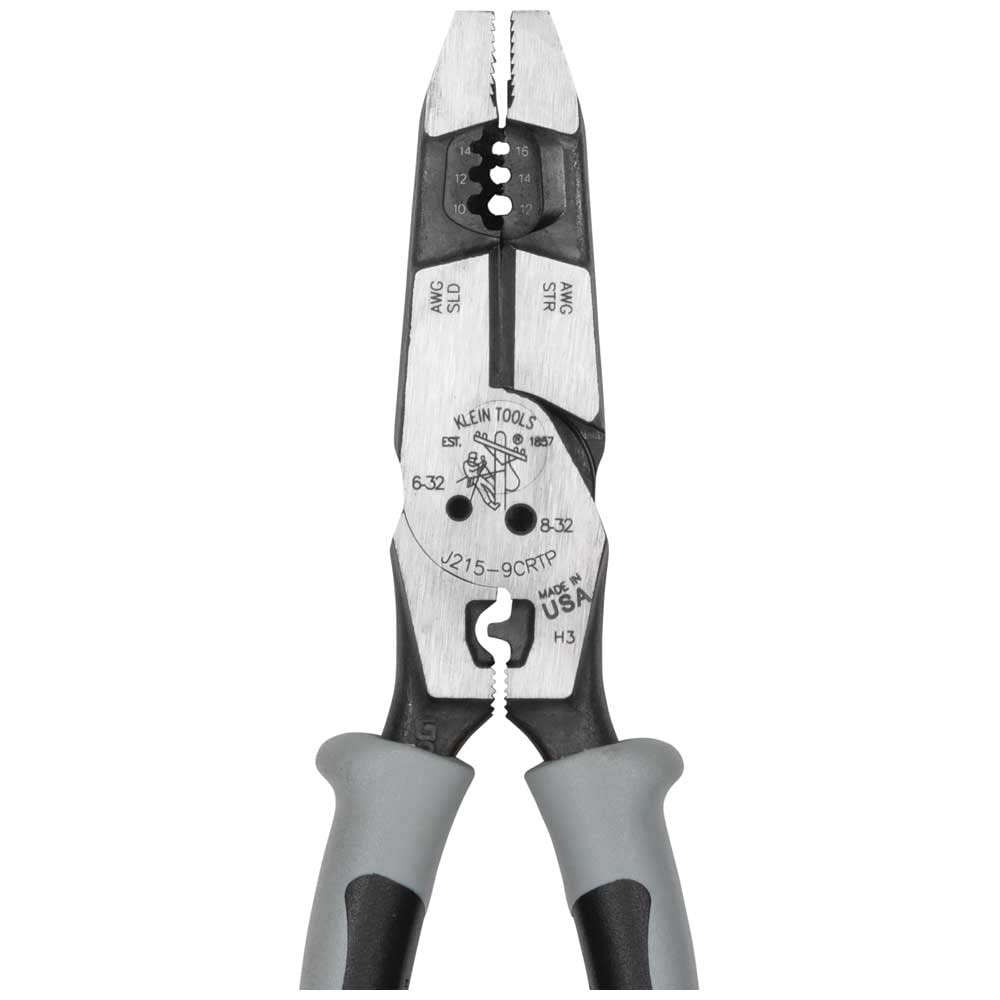 Klein Tools J215-8CR Multitool Pliers, Hybrid Multi Purpose Tool / Crimper, Wire Stripper, Bolt Shearing, Wire Grabbing, Twisting, Looping