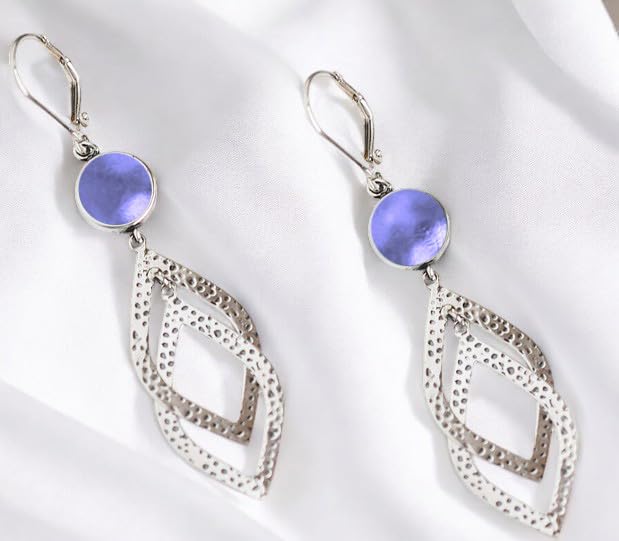 Bottled Up Designs Handmade Recycled Antique Glass and Sterling Silver Cascade Earrings (Olive Wine Bottle)