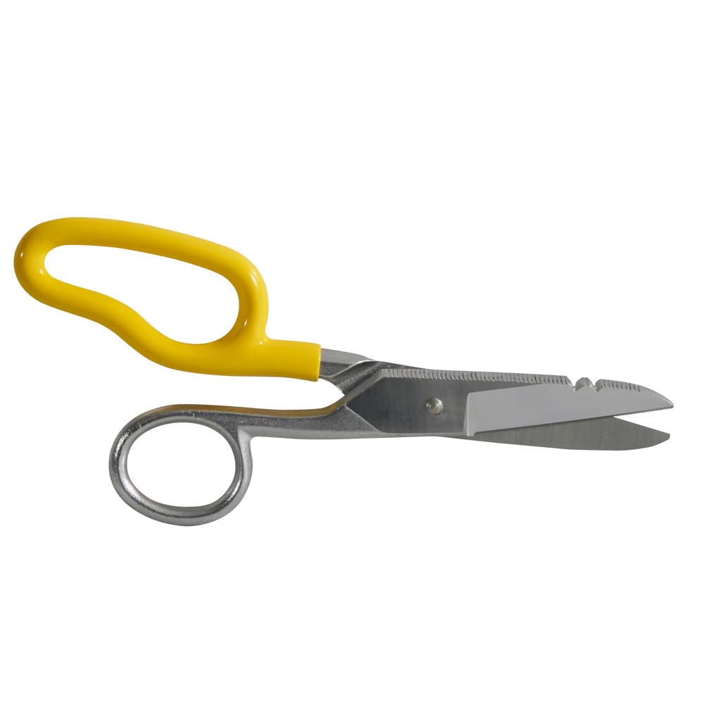 Klein Tools 2100-8 Scissors, Made in USA, Electrician Free Fall Snips, Stainless Steel Cut 19 and 23 AWG Electrical Communication Wire, Cable and Cordage