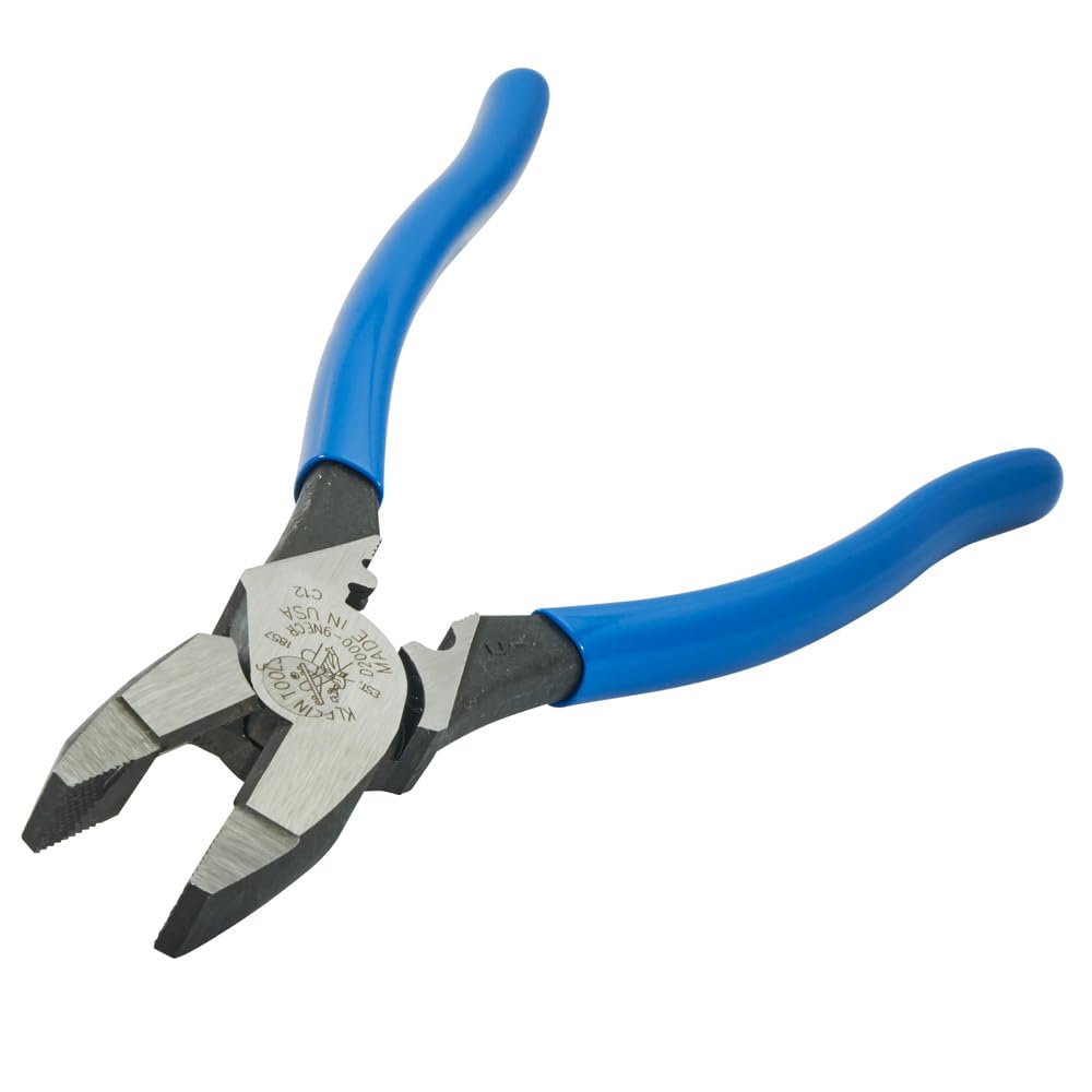 Klein Tools D20009NEGLW Side Cutter Linemans Pliers Cut ACSR, Screws, Nails, Hard Wire, 9-Inch Hi-Viz Pliers