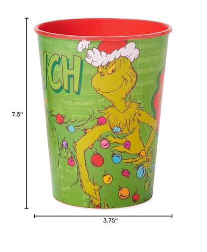 American Greetings 8-Count 16 oz. Reusable Plastic Cups, Santa and Snowman Christmas Party Supplies