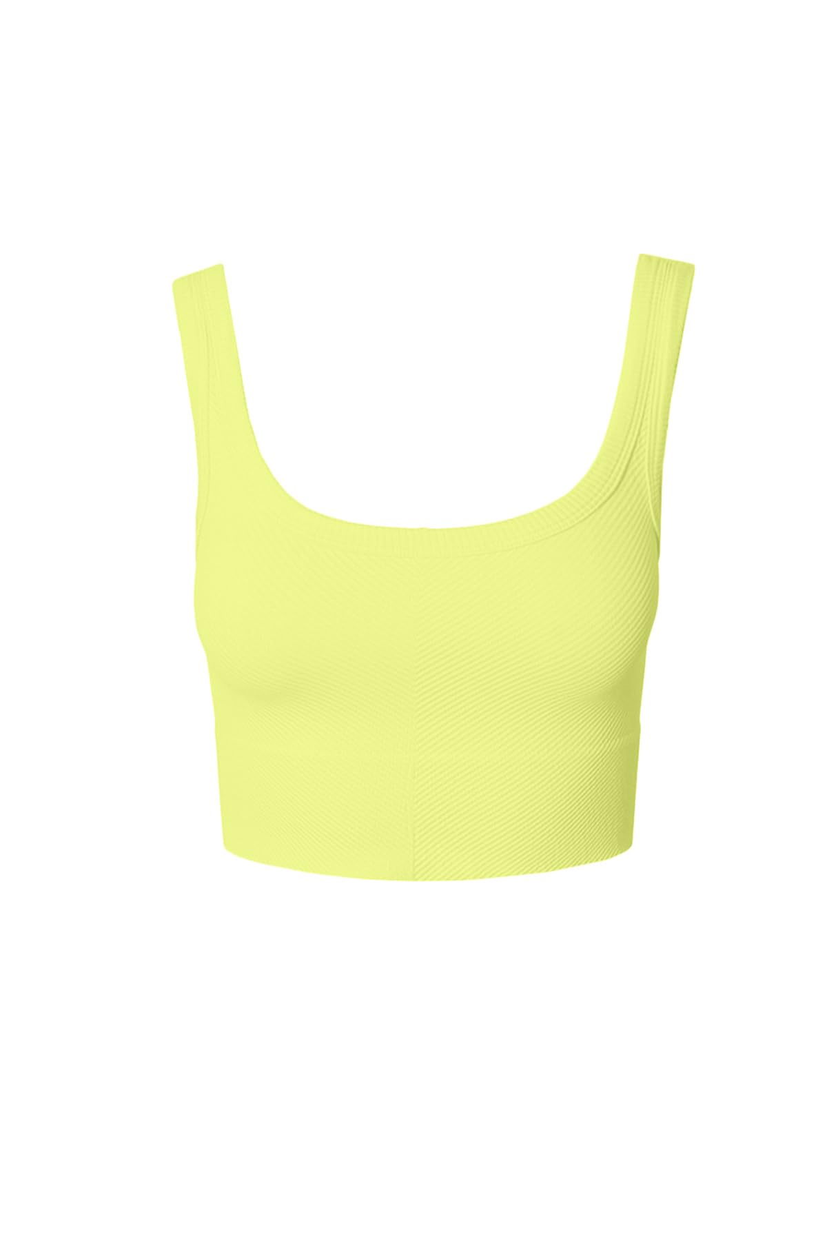 NIKIBIKI Women Seamless Chevron Ribbed Crop Top, Made in U.S.A, One Size