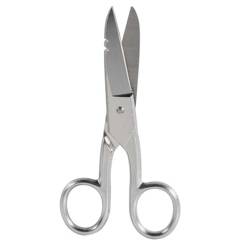 Klein Tools 2100-9 Stainless Steel Electrician's Scissors with Stripping Notches, 5-1/4-Inch, Made in USA