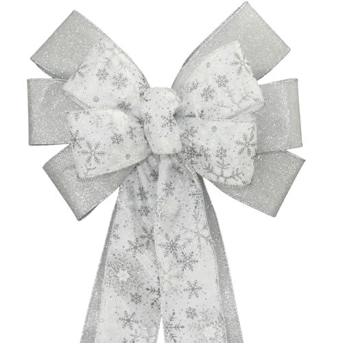 Ivory Gold Branches Christmas Wreath Bow - Package Perfect Bows Made in USA