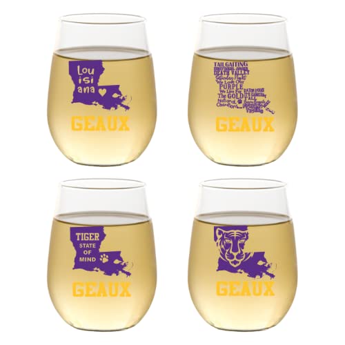 Set of 4 Shatterproof Designer 16 oz Plastic Wine Glasses MADE in the USA (CHRISTMAS)