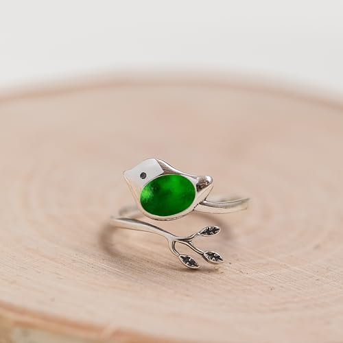 Bottled Up Designs Handmade Little Bird Ring, Recycled Antique Bottles, Sterling Silver, Eco Friendly, Made in USA, Birthday Gifts, Mothers Day, Women, Anniversary (Red Beer Bottle)