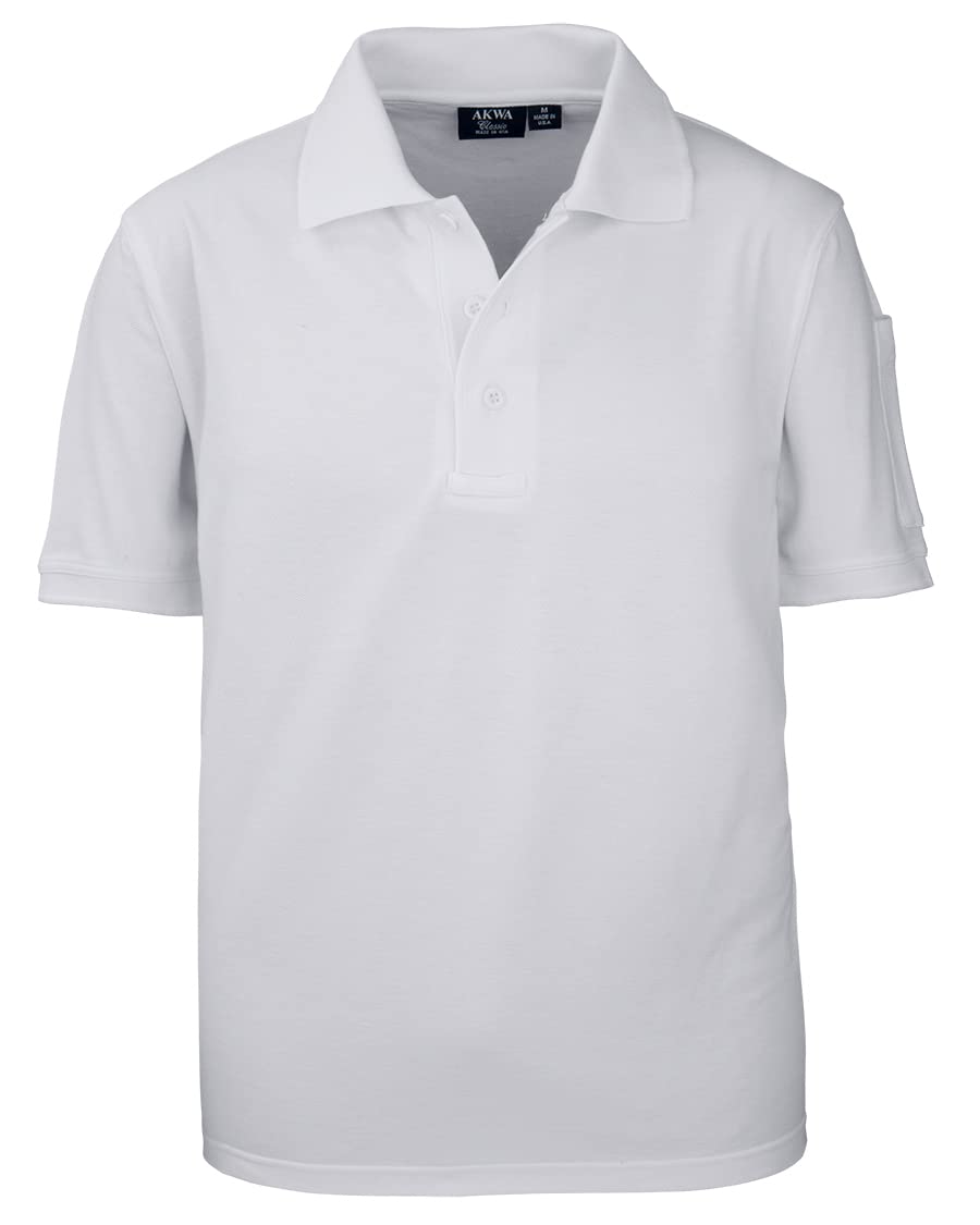 Akwa Men's Short Sleeve Cotton Pique Tactical Polo Made in USA
