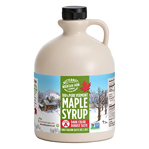 Butternut Mountain Farm Pure Vermont Maple Syrup, Organic, Grade A, Amber Rich, 12 oz, Easy Squeeze Bottle