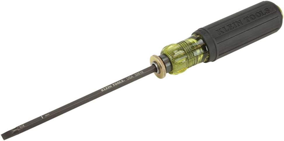 Klein Tools 32751 Screwdriver with Adjustable Length 4 to 8-Inch, Made in USA, #2 Phillips Tip and 1/4-Inch Slotted Tip