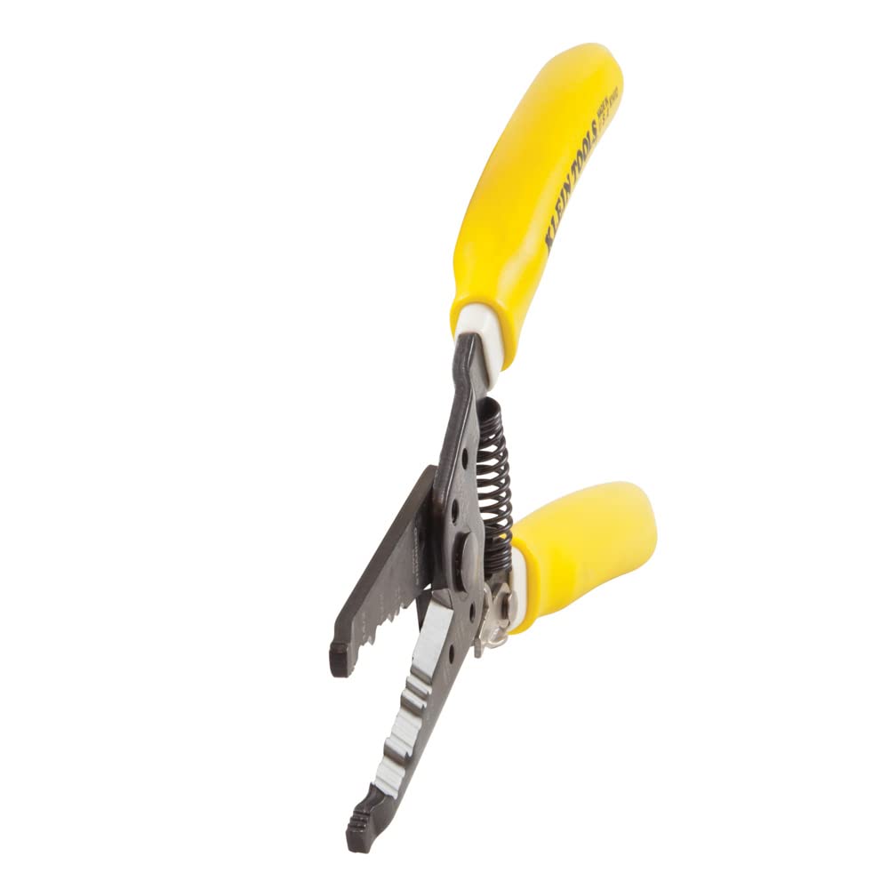 Klein Tools K1412 Wire Cutter / Wire Stripper, Made in USA, Dual NM Cable Stripper / Cutter Cuts Solid Copper Wire, Strips 12 and 14 AWG Solid Wire