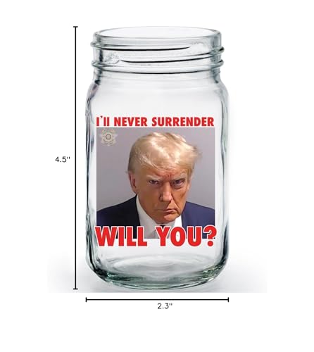 Trump Mugshot Shot Glass | Trump Lovers Gift | Gift for Him - Set of 4 (2 oz)